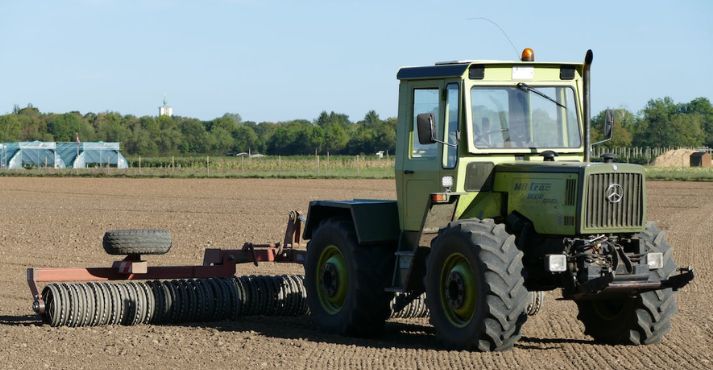 mercedes tractor in field