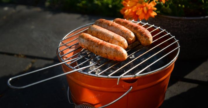 plant based sausages on a grill