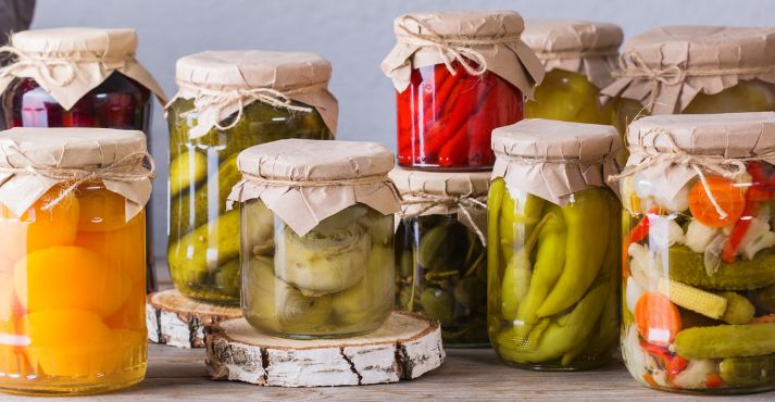 pickles in jars for fermentation