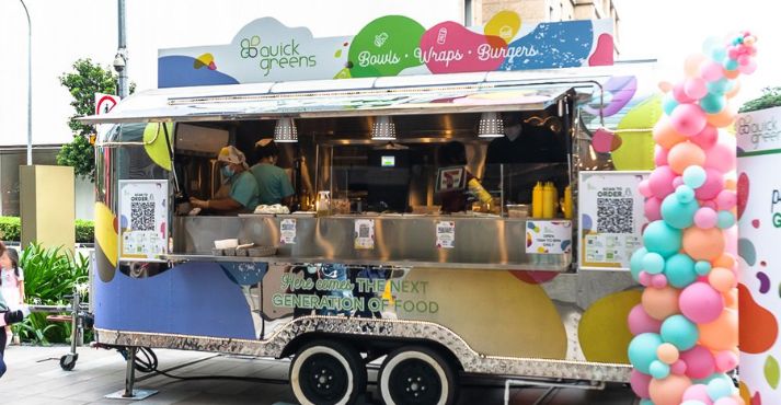 Quick Greens food truck in Singapore